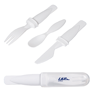 KP6641-LUNCH MATE CUTLERY SET-White/Clear